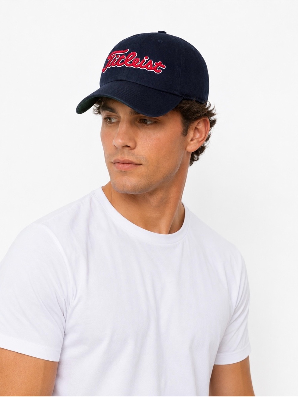 Titleist Navy Cap with Red Script Logo